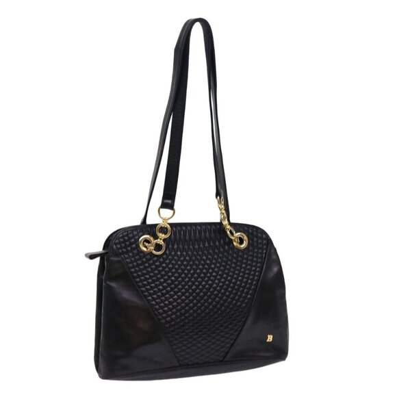 BALLY Shoulder Bag Leather Black Auth - Picture 2 of 15